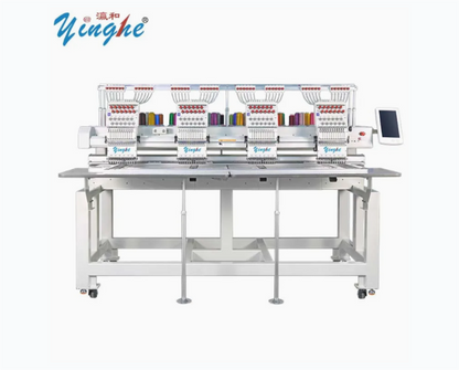 4 Heads 9 Needles Industrial Computer Cap Logo Label Equipped Beads T-Shirt Digital Sewing Embroidery Machine